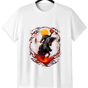 Headless Horseman T-Shirt | Spooky Pumpkin Rider Graphic