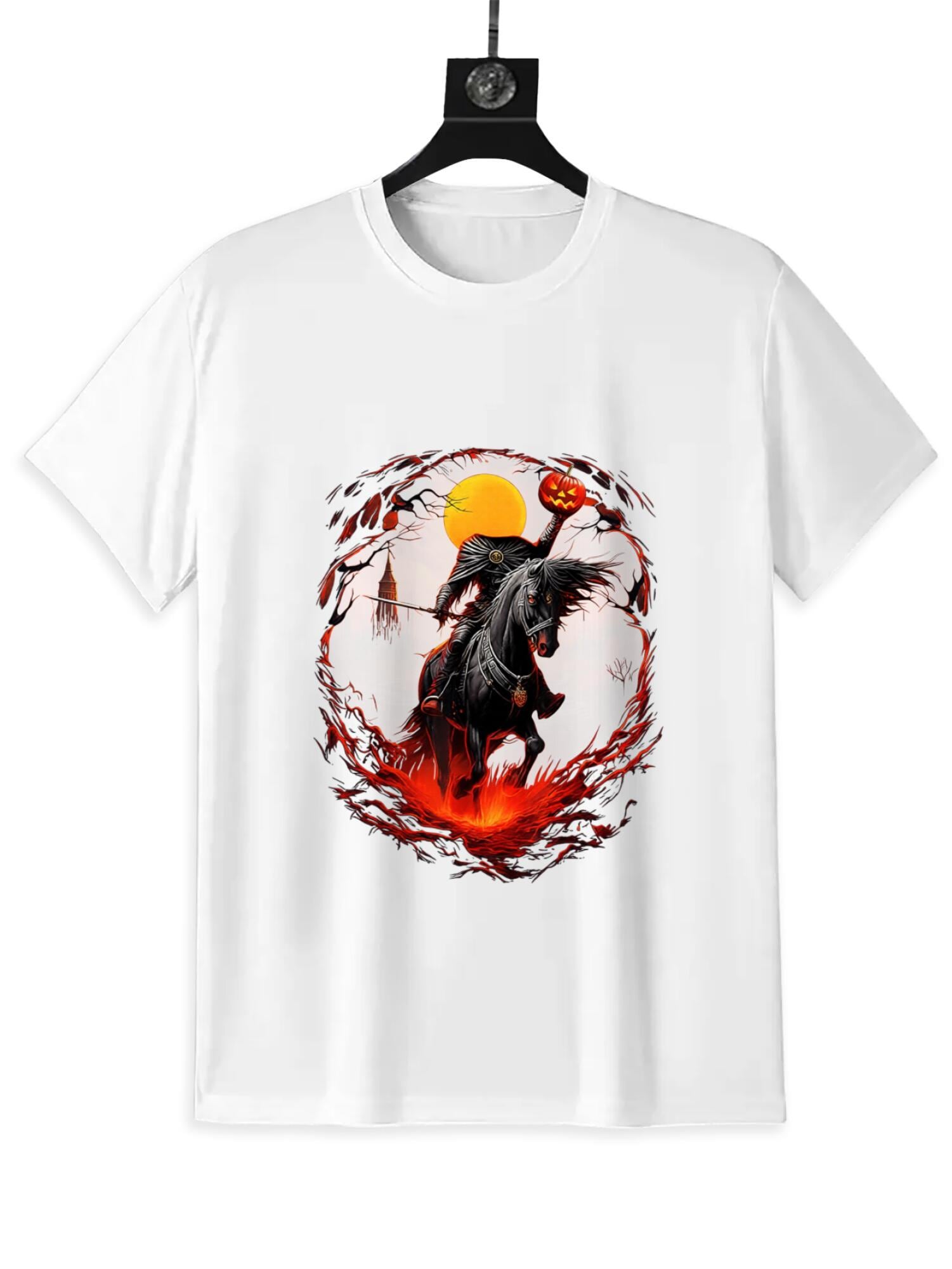 Headless Horseman T-Shirt | Spooky Pumpkin Rider Graphic