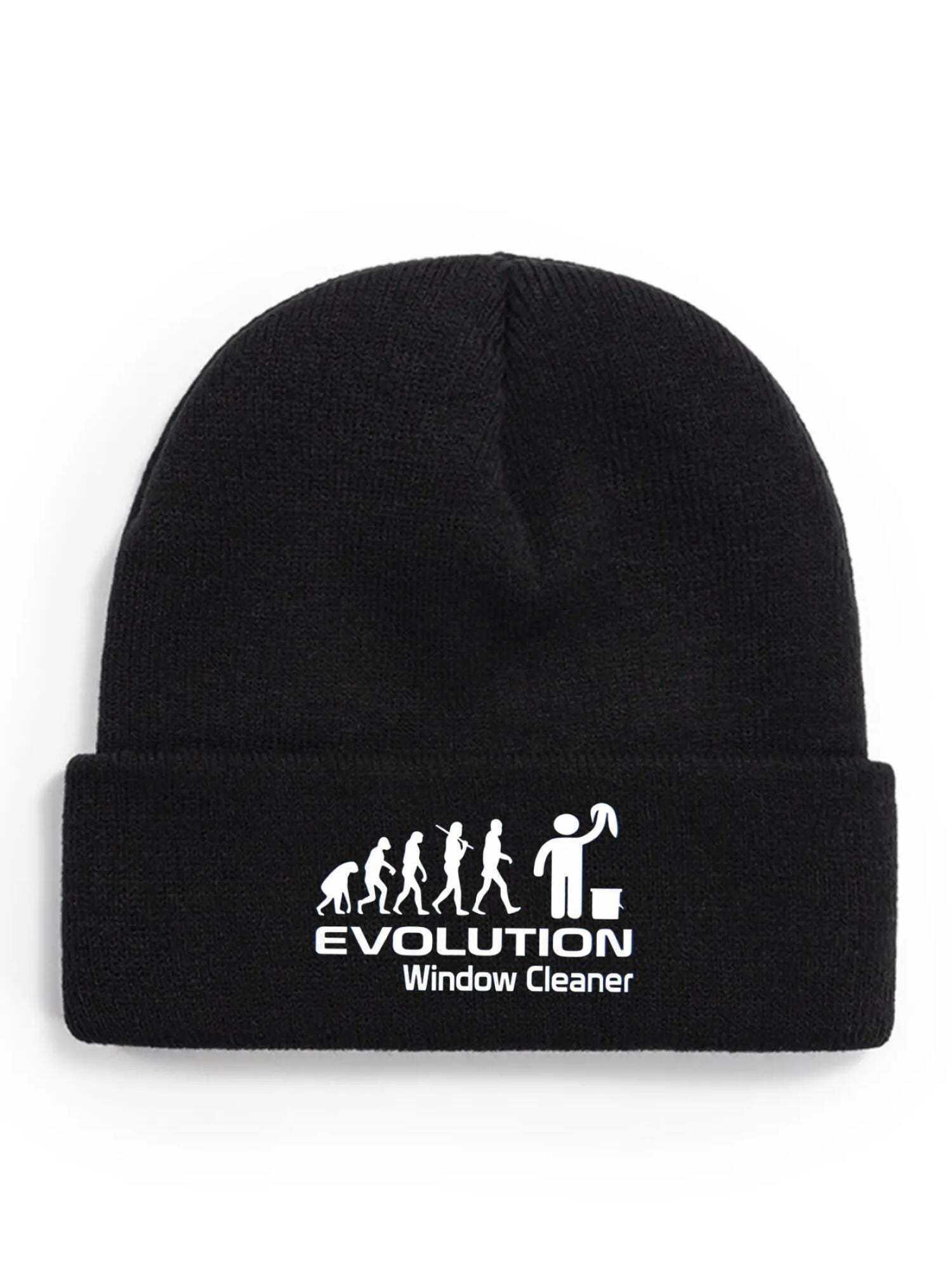 Funny Window Cleaner Beanie - Evolution Graphic Winter Hat | OurPod