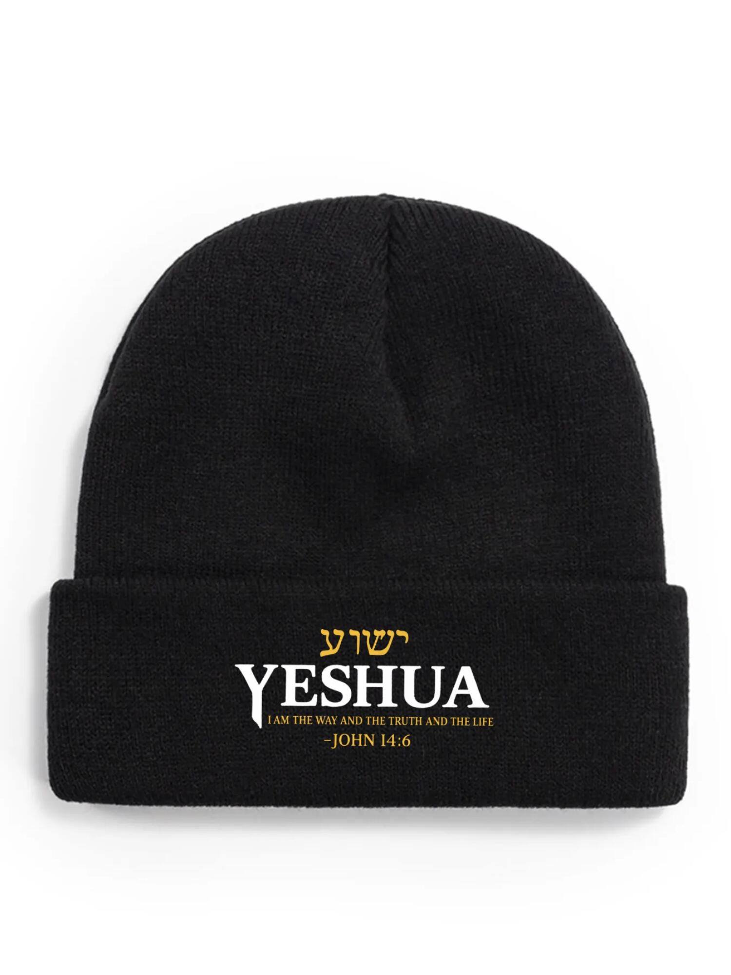 YESHUA Beanie - John 14:6 Bible Verse Christian Hat | OurPod - Image 3