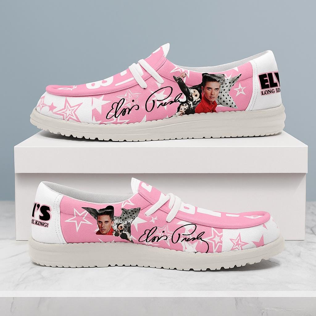 Elvis Presley Slip-On Loafers | Pink Hey Dude Shoes