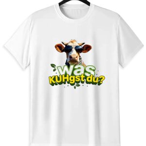 Funny German Cow T-Shirt | "Was KUHgst du?" Pun Tee