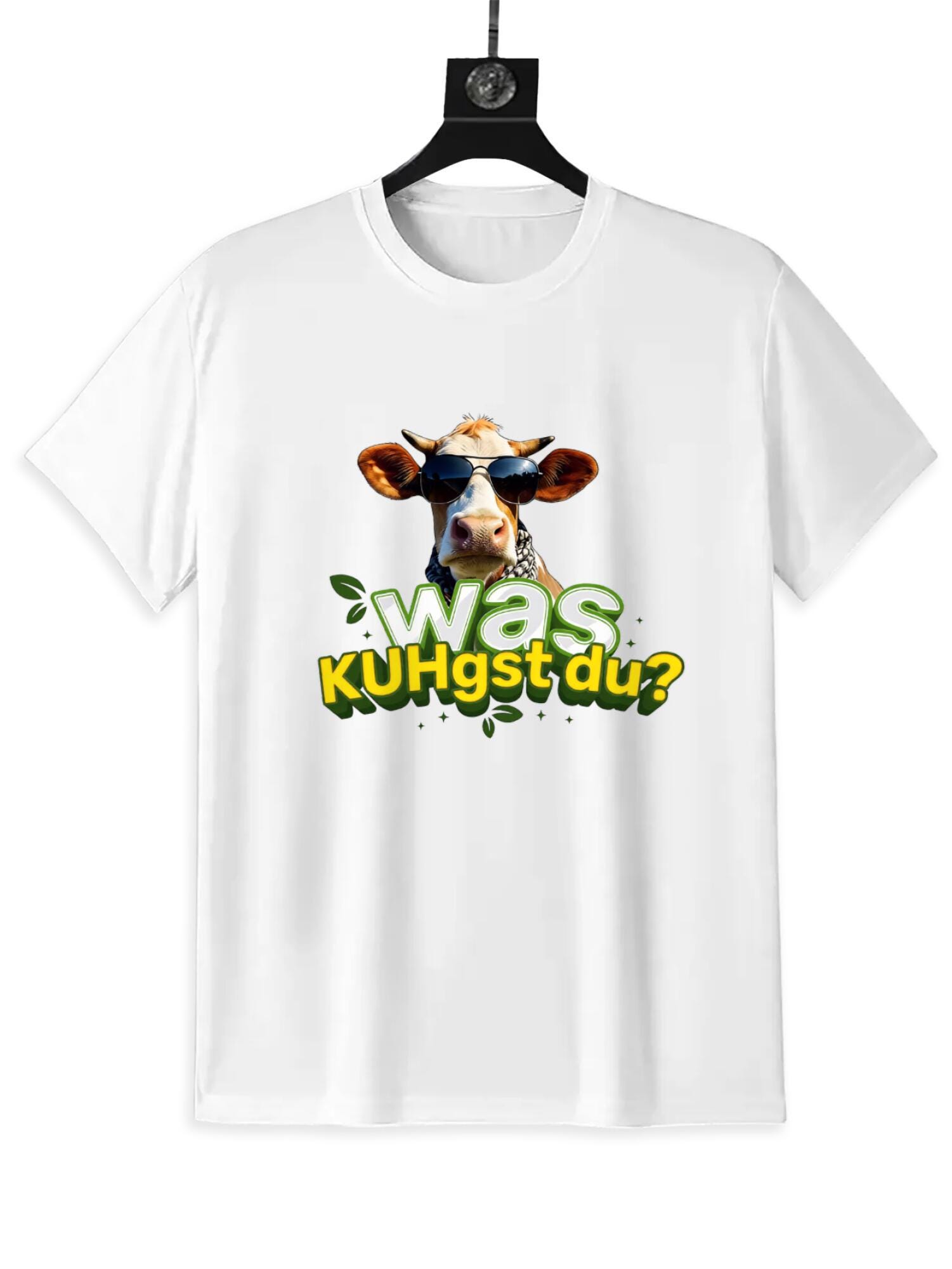 Funny German Cow T-Shirt | "Was KUHgst du?" Pun Tee