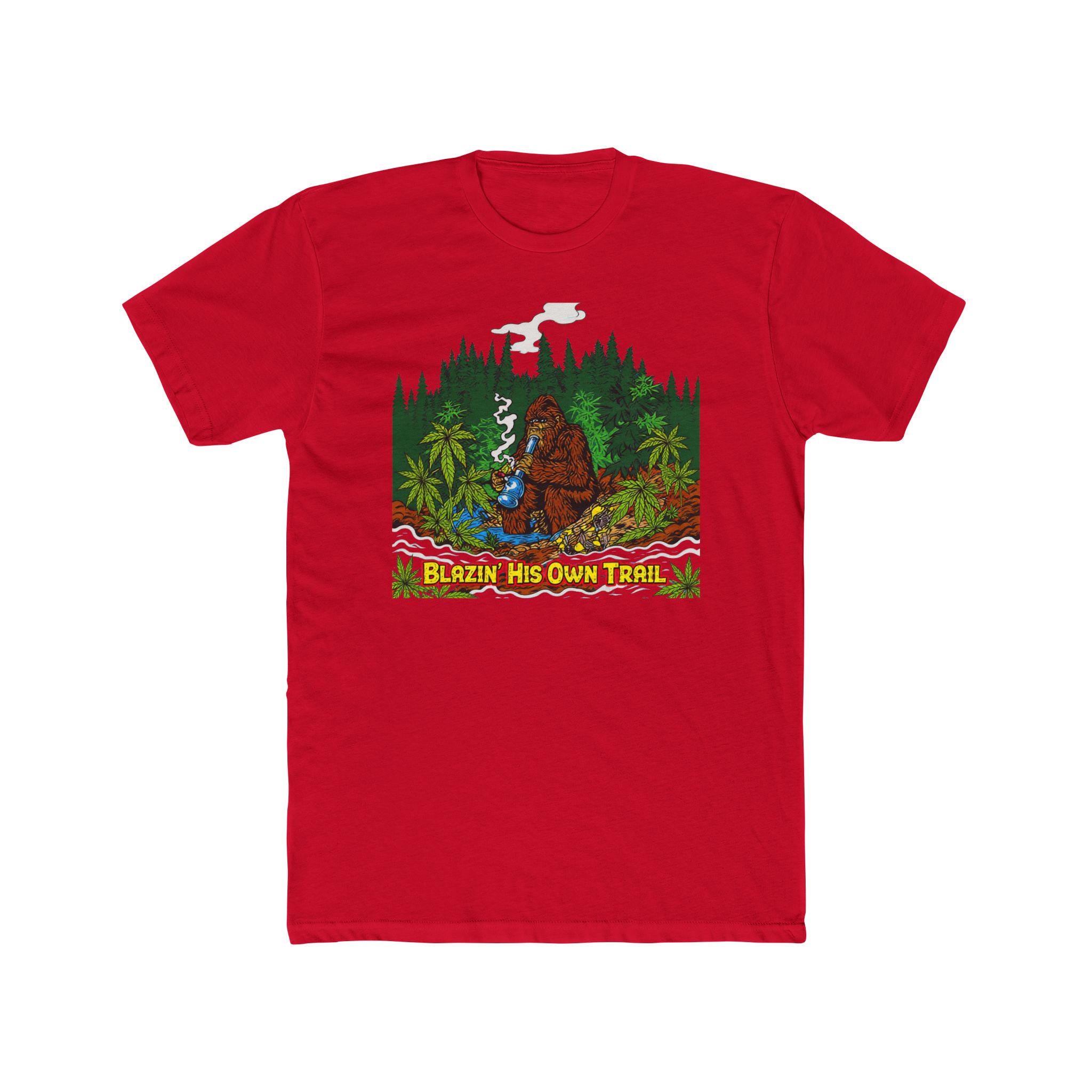 Bigfoot Blazin' Trail T-Shirt | Smoking Pipe Forest Tee - Image 4