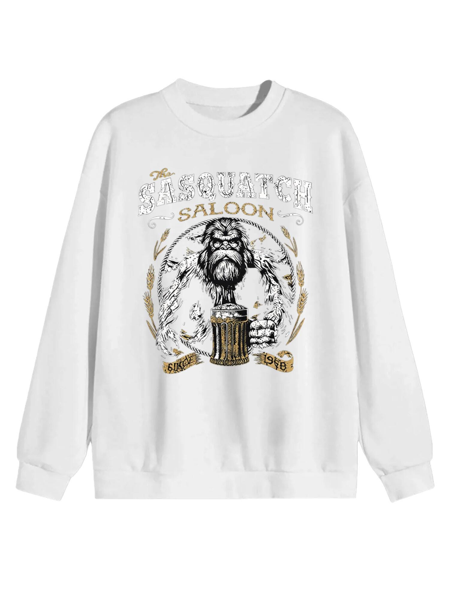 Sasquatch Saloon Sweatshirt | Beer Bigfoot Crewneck - Image 2