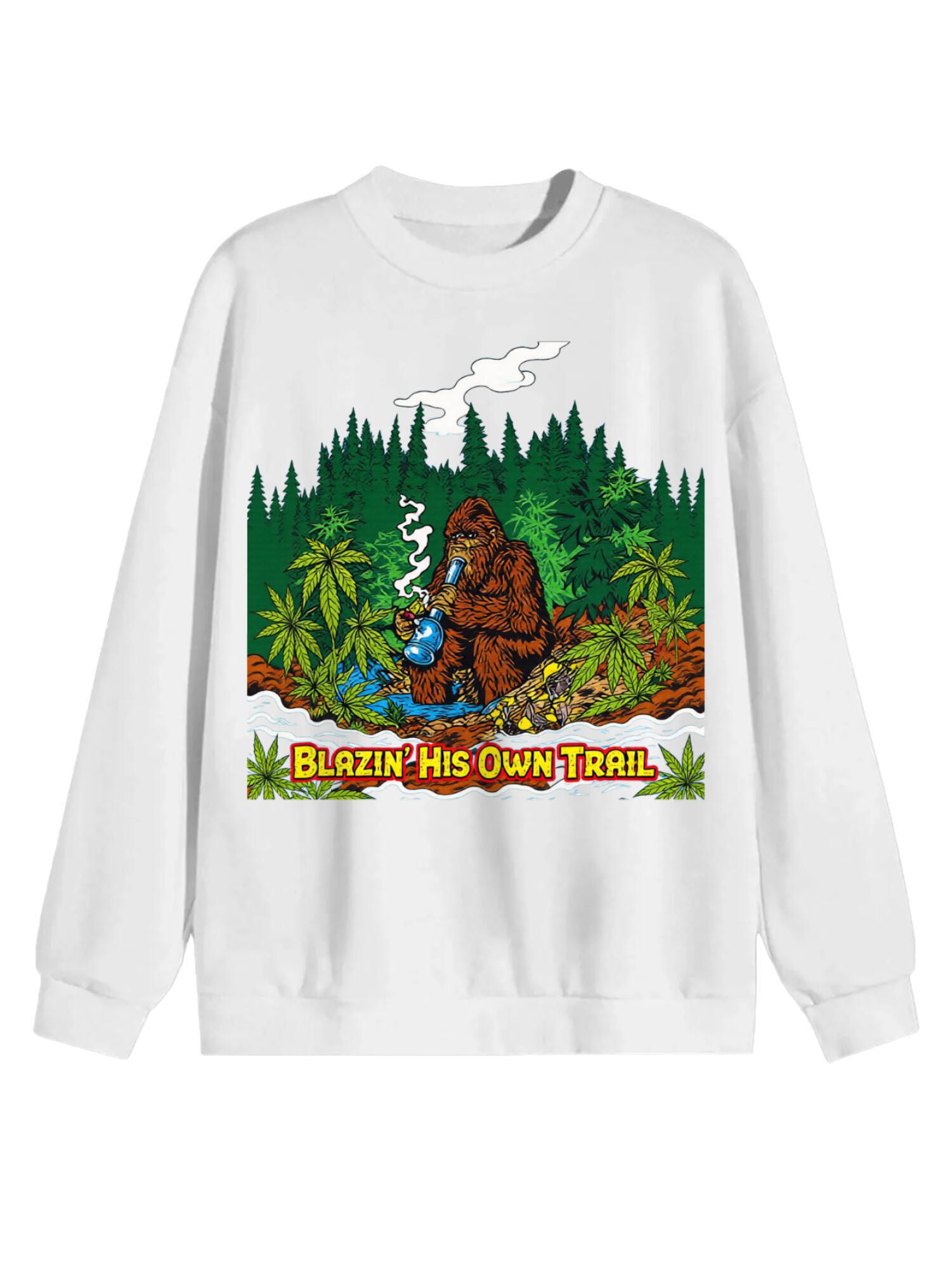Bigfoot Trail Sweatshirt | Retro Forest Crewneck