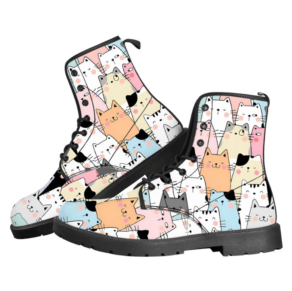 Vegan Leather Cat Boots | Custom Platform Combat Shoes