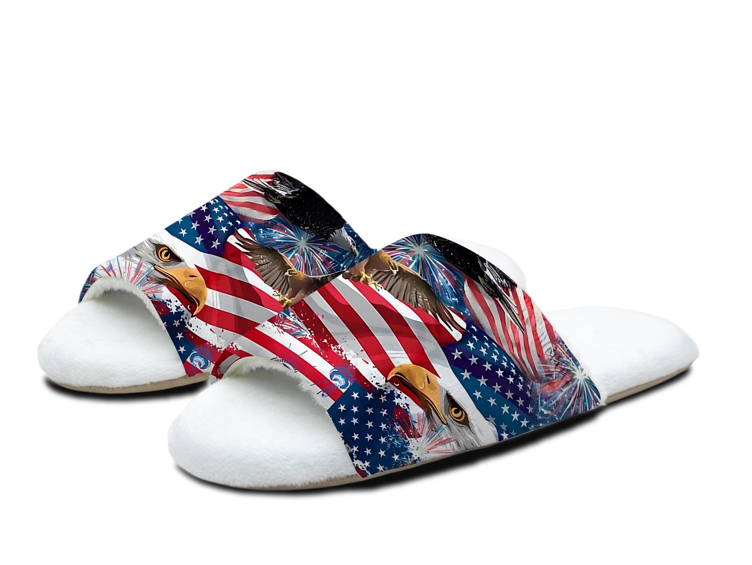 American Flag Sandals | Patriotic Cotton Slippers