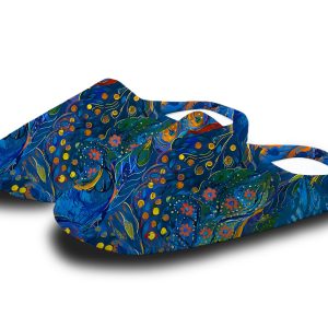 Blue Art Slippers | Cozy Fleece Shoes