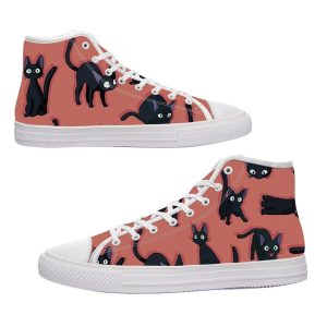 Black Cat Sneakers | Cartoon High Tops