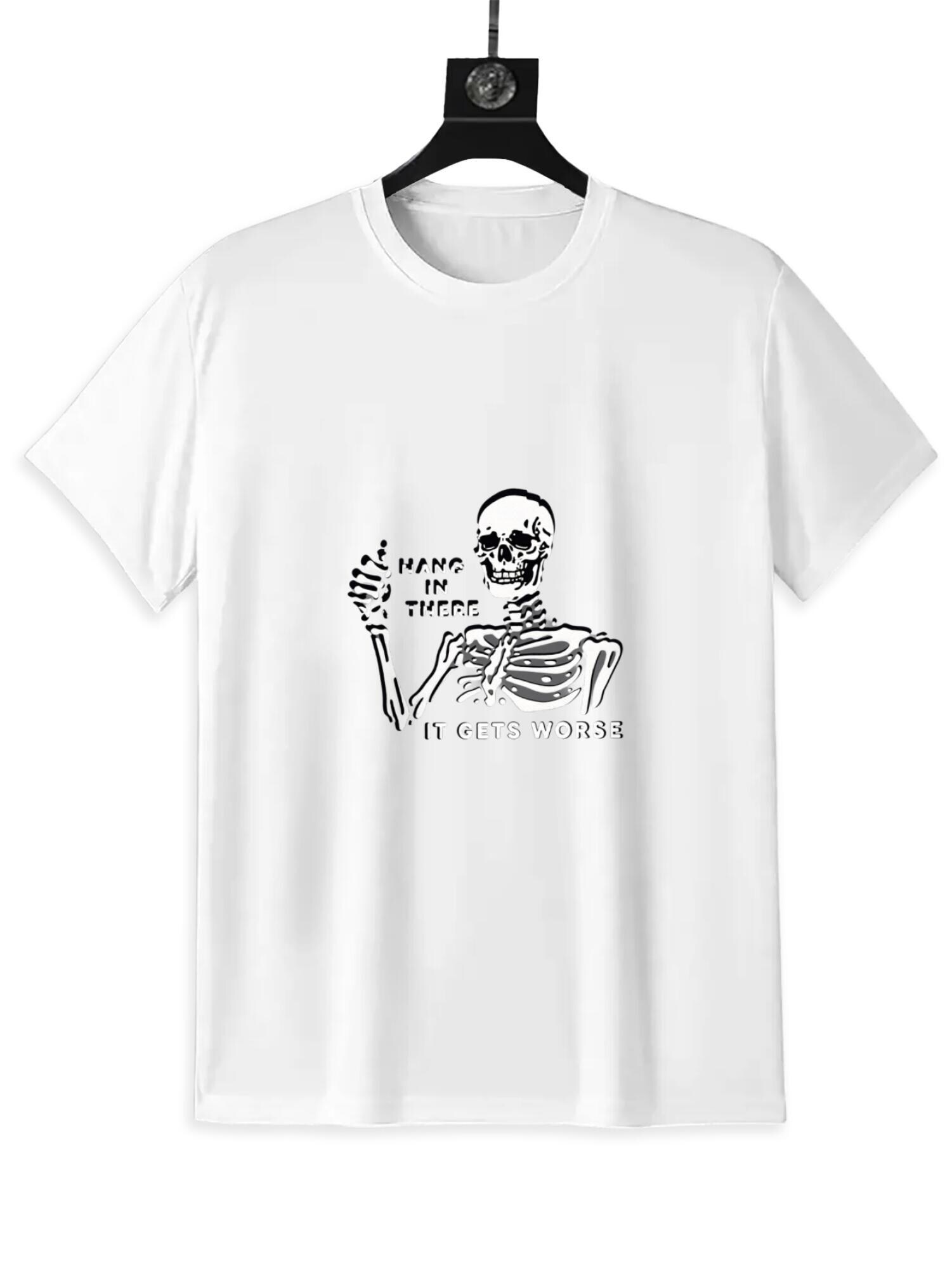 Funny Skeleton T-Shirt | Dark Humor Gothic Graphic Tee - Image 3