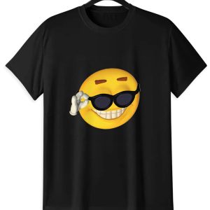 Cool Sunglasses Emoji T-Shirt | Meme Graphic Smiley Tee