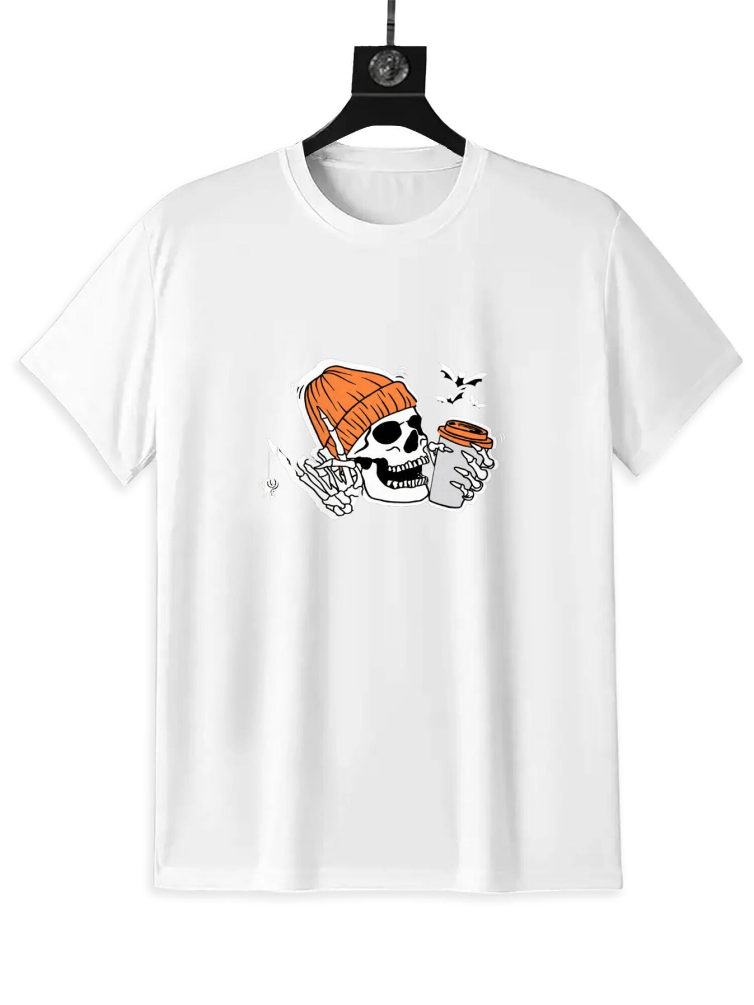 Skeleton Coffee Lover T-Shirt | Gothic Humor Graphic Tee