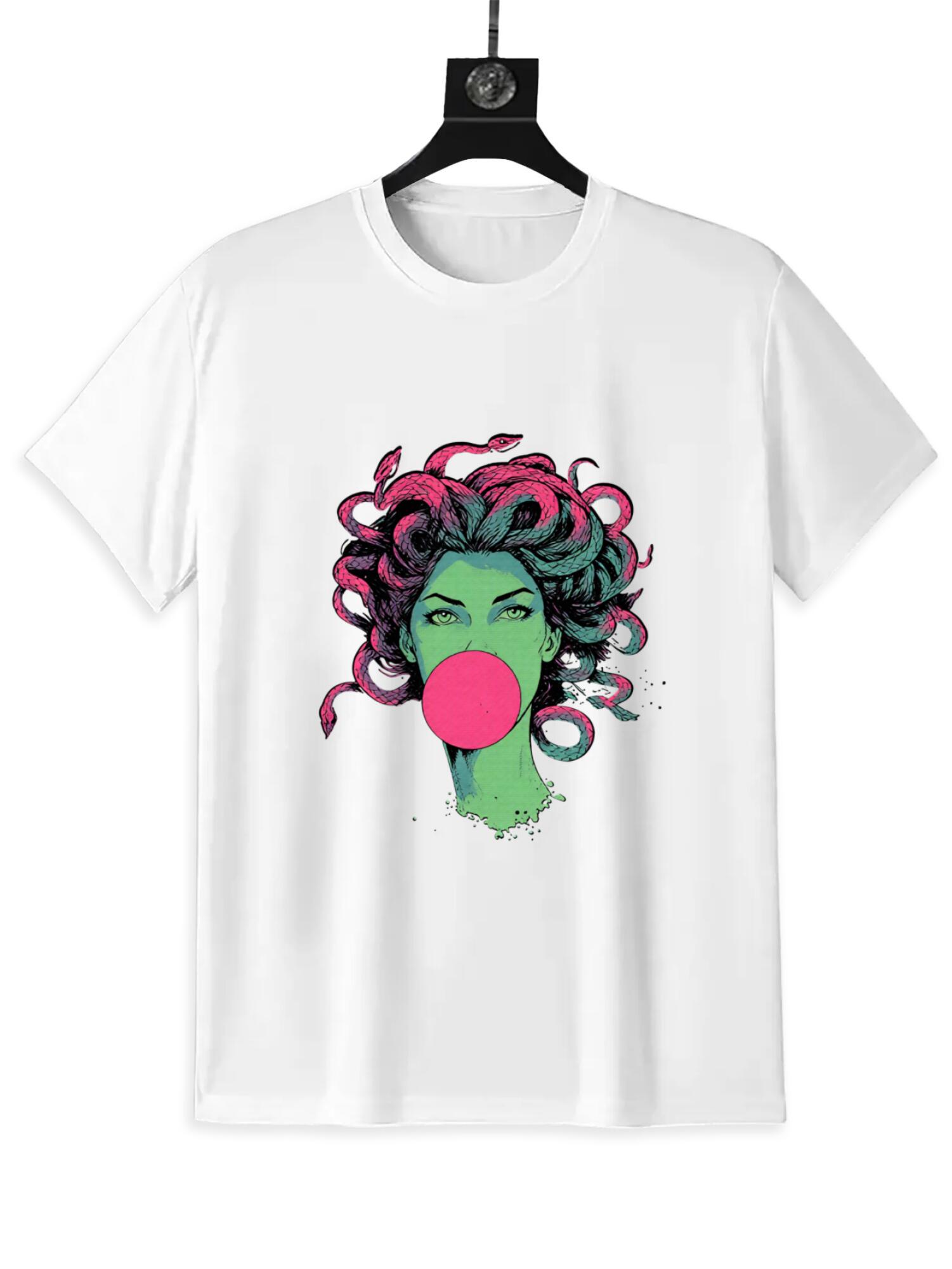 Medusa Bubblegum T-Shirt | Punk Gothic Graphic Tee - Image 2