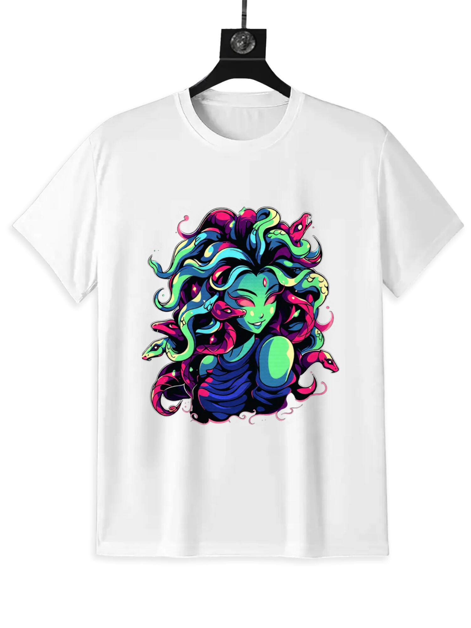 Neon Medusa Graphic Tee | Greek Mythology Streetwear