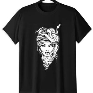Medusa Line Art T-Shirt | Greek Mythology Graphic Tee