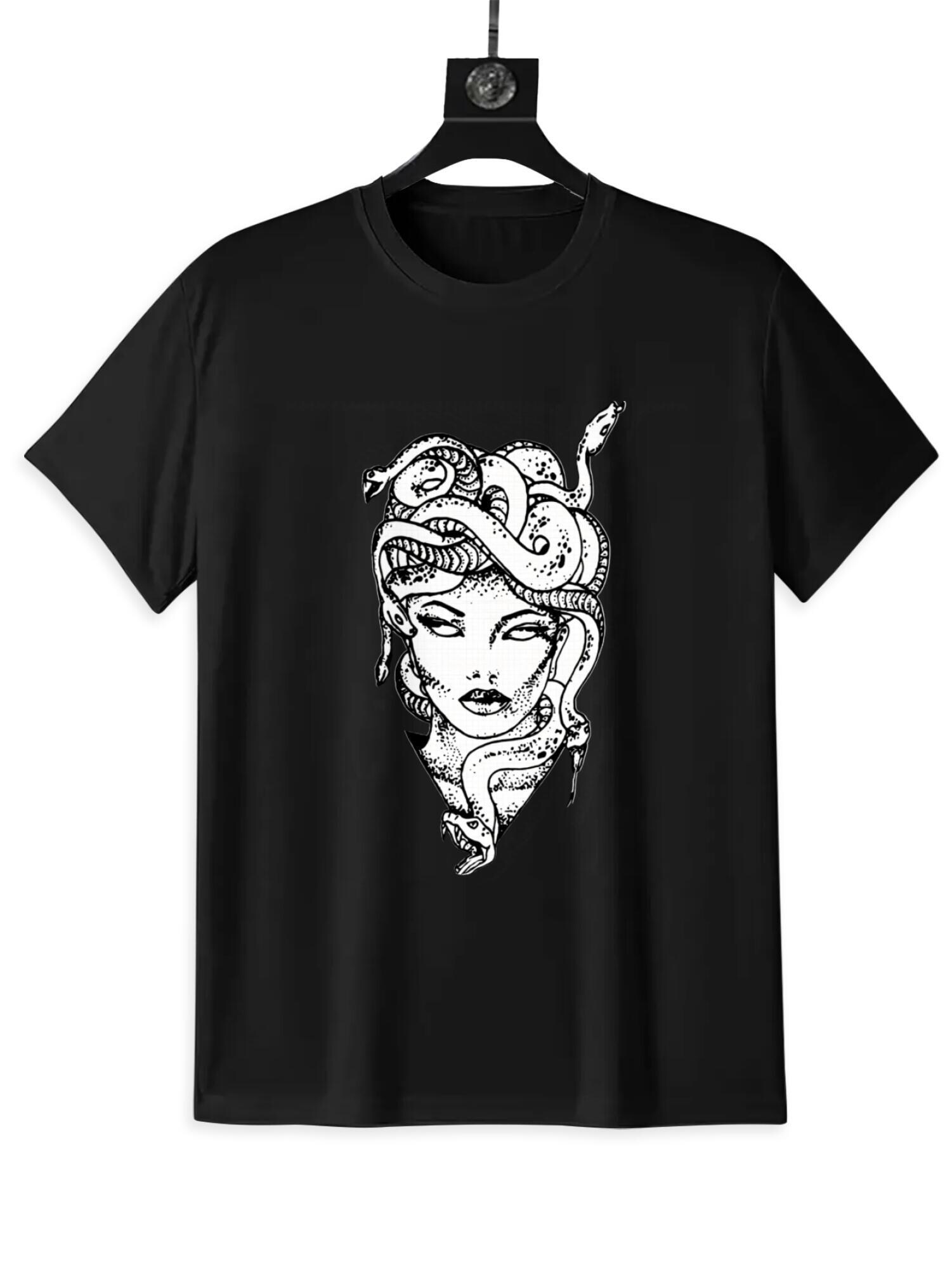 Medusa Line Art T-Shirt | Greek Mythology Graphic Tee