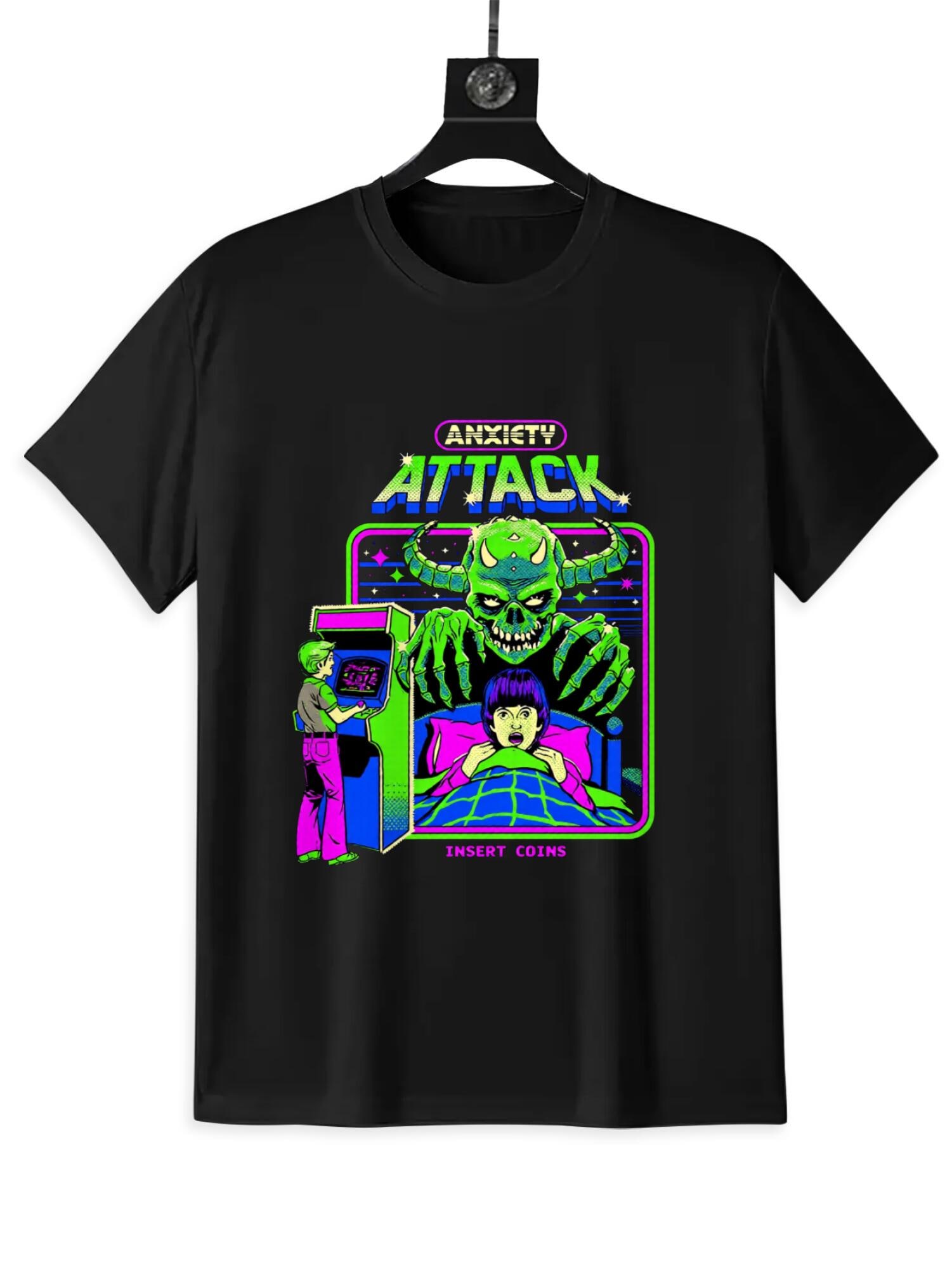 Vaporwave Horror T-Shirt | Retro Arcade Monster Graphic Tee - Image 2