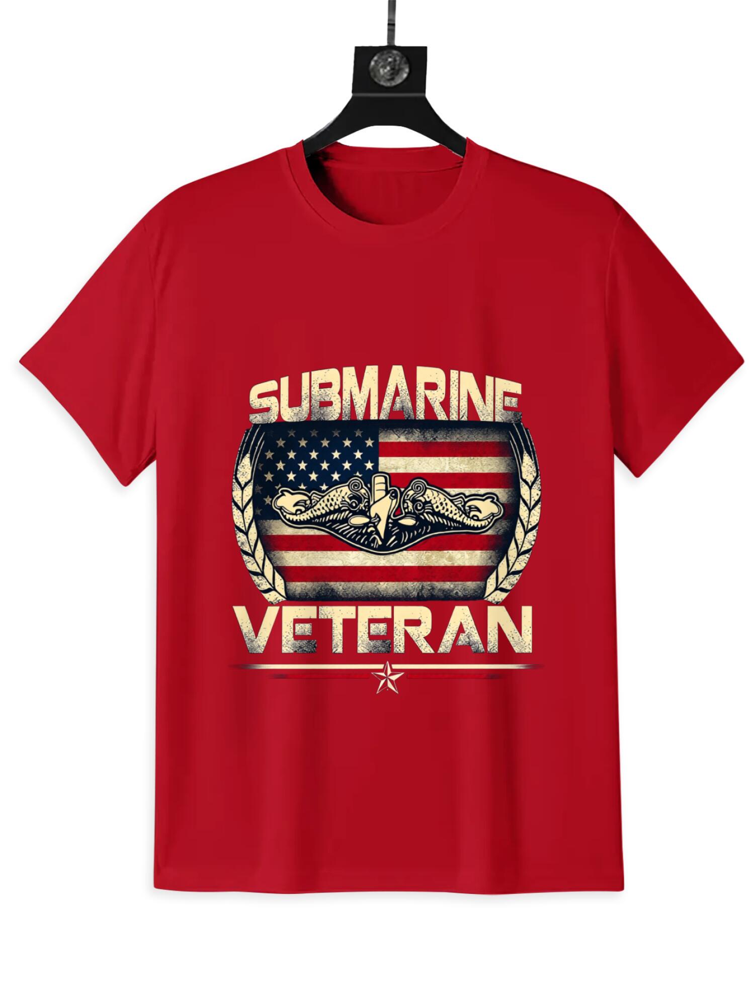 Submarine Veteran T-Shirt | US Navy Pride Distressed Flag - Image 3