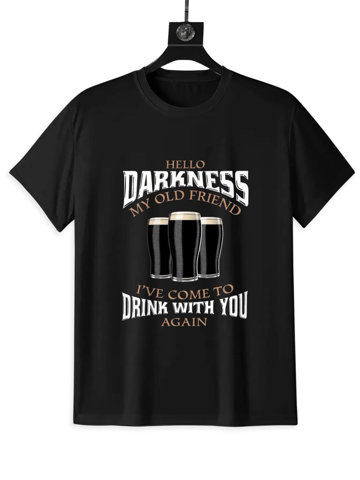 Hello Darkness Beer T-Shirt | Funny Drinking Humor Tee