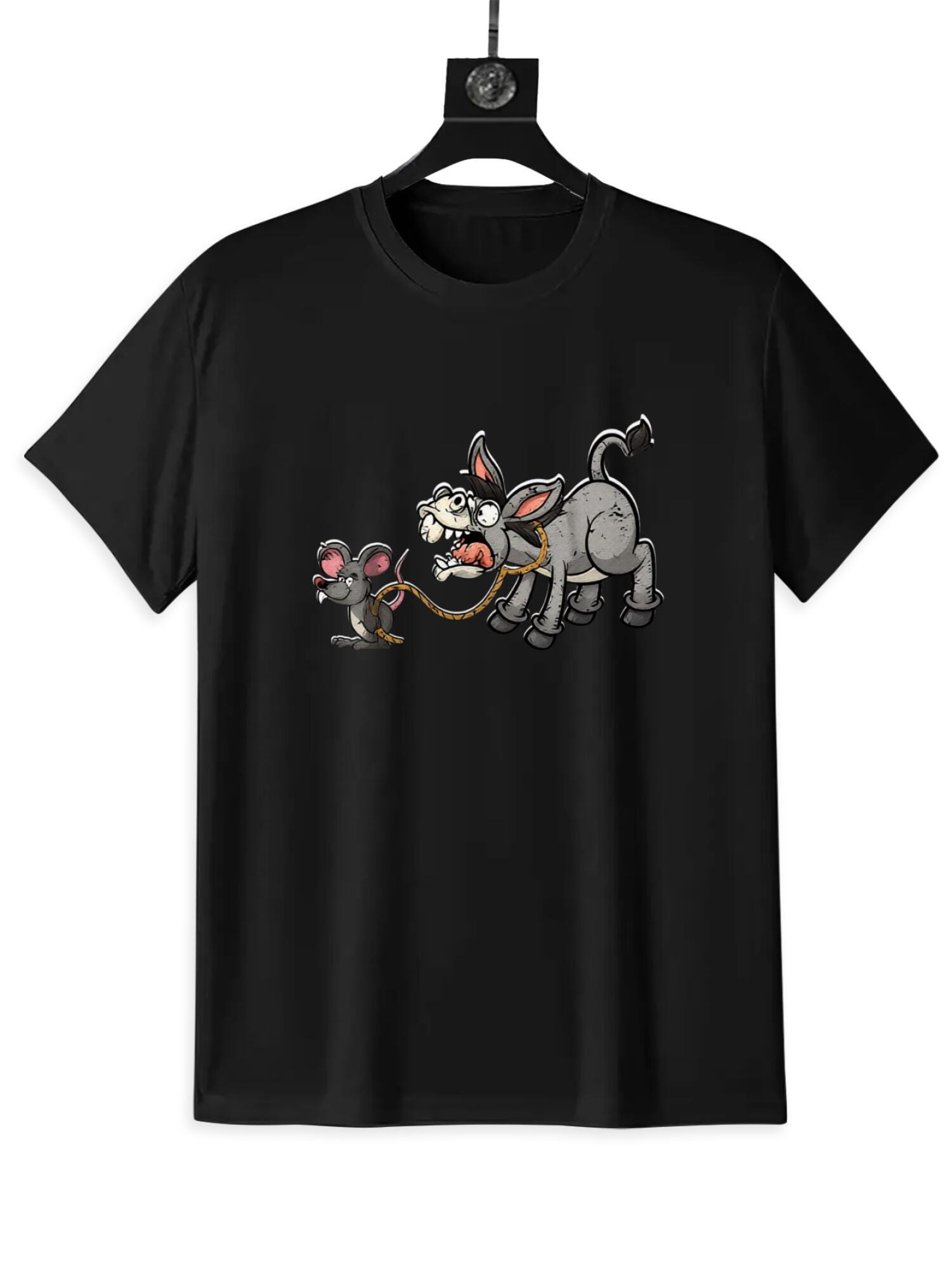 Donkey & Mouse Cartoon T-Shirt | Funny Animal Duo Tee