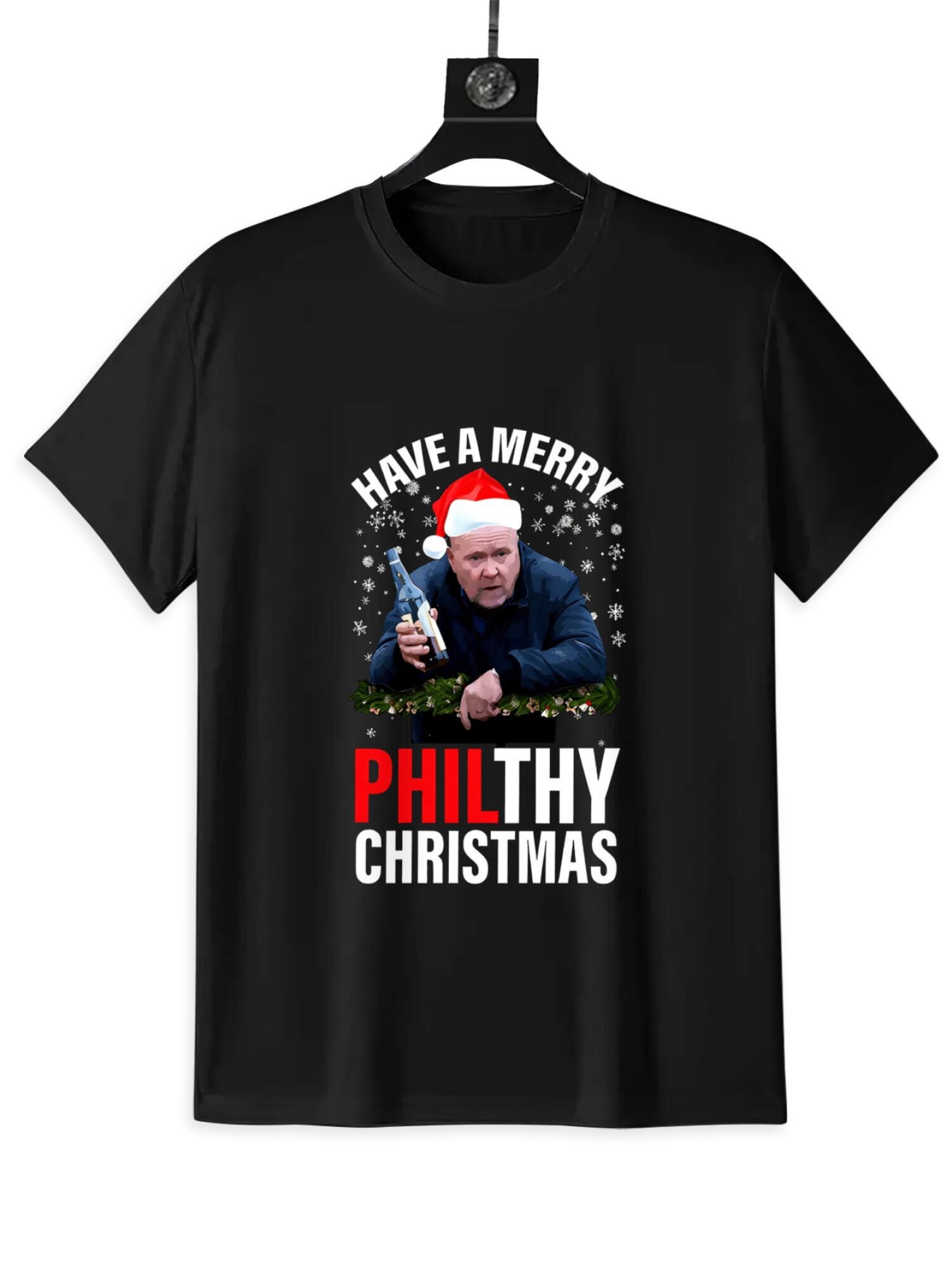 Funny Philthy Christmas T-Shirt | Naughty Santa Humor Tee - Image 3