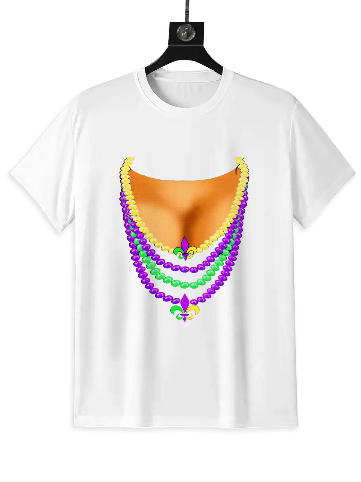 Funny Mardi Gras Beads T-Shirt | New Orleans Carnival Tee - Image 3