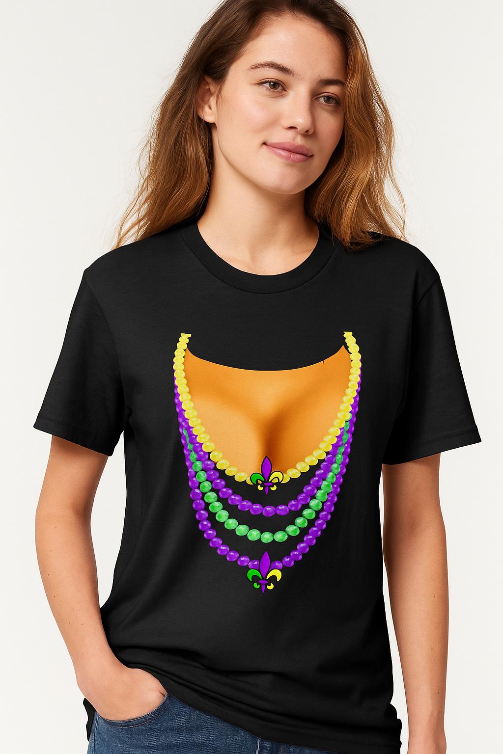Funny Mardi Gras Beads T-Shirt | New Orleans Carnival Tee