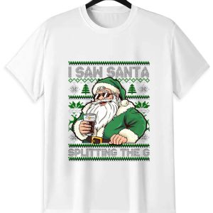 Funny Santa Beer T-Shirt | "Splitting The G" Holiday Tee