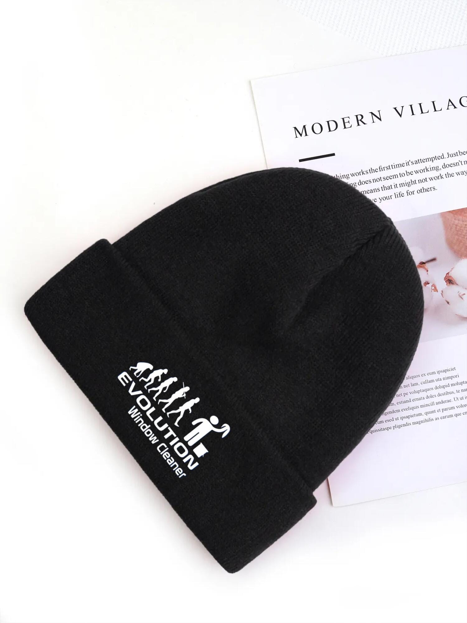 Funny Window Cleaner Beanie - Evolution Graphic Winter Hat | OurPod - Image 3