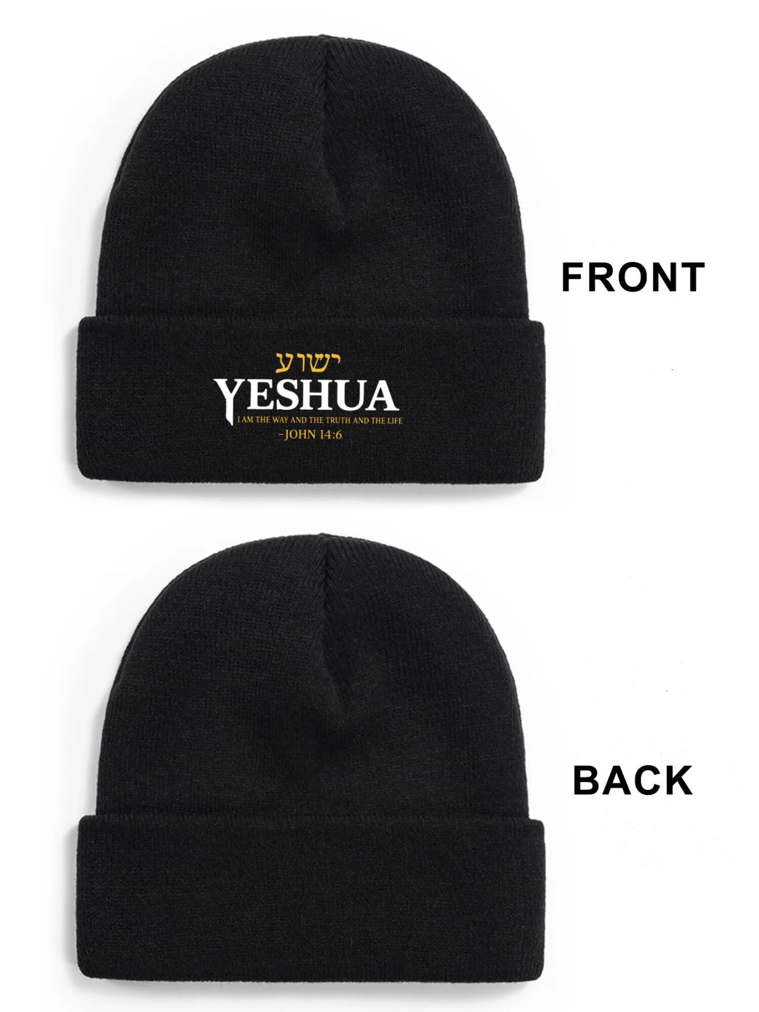 YESHUA Beanie - John 14:6 Bible Verse Christian Hat | OurPod - Image 2