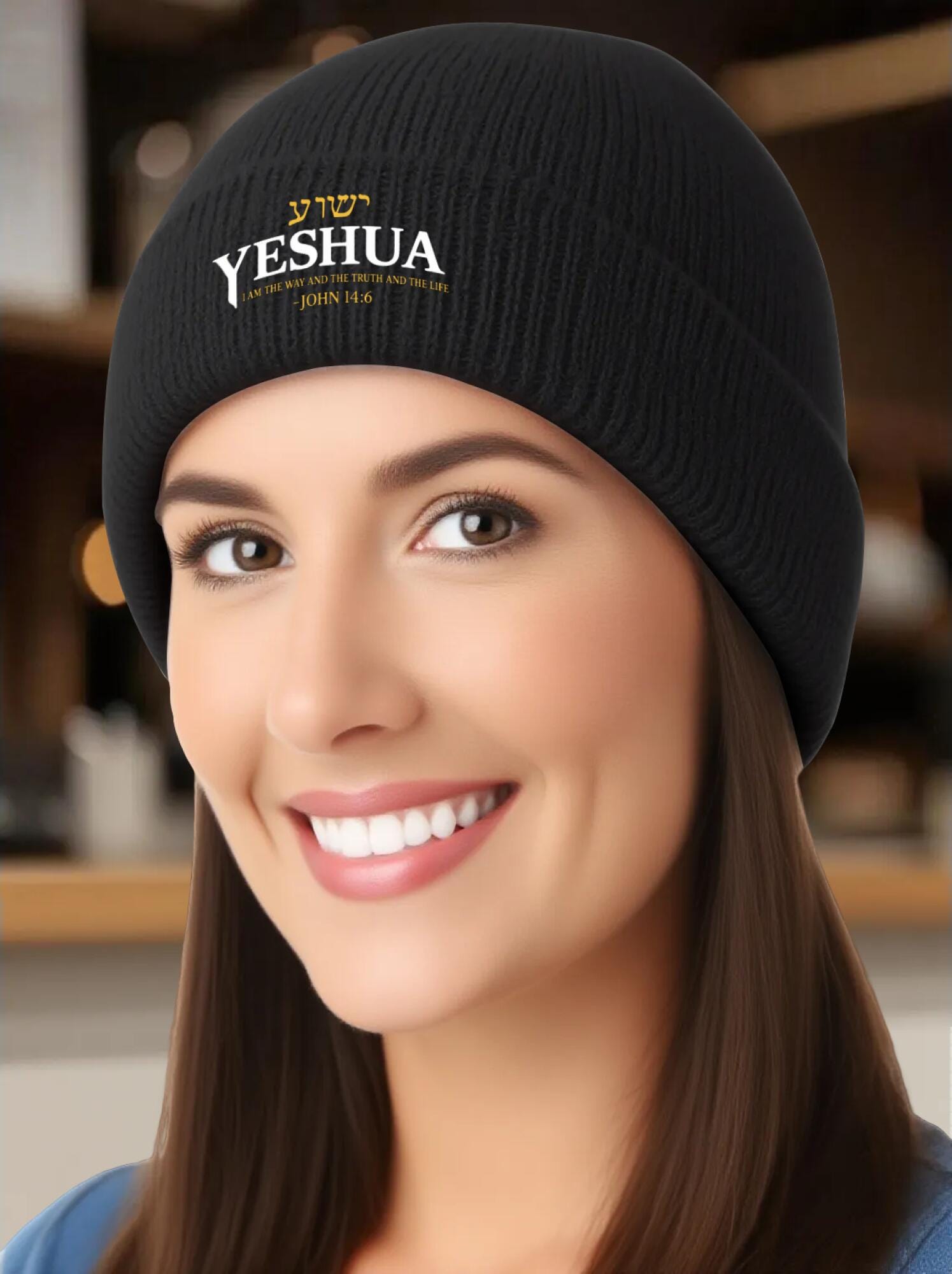 YESHUA Beanie - John 14:6 Bible Verse Christian Hat | OurPod