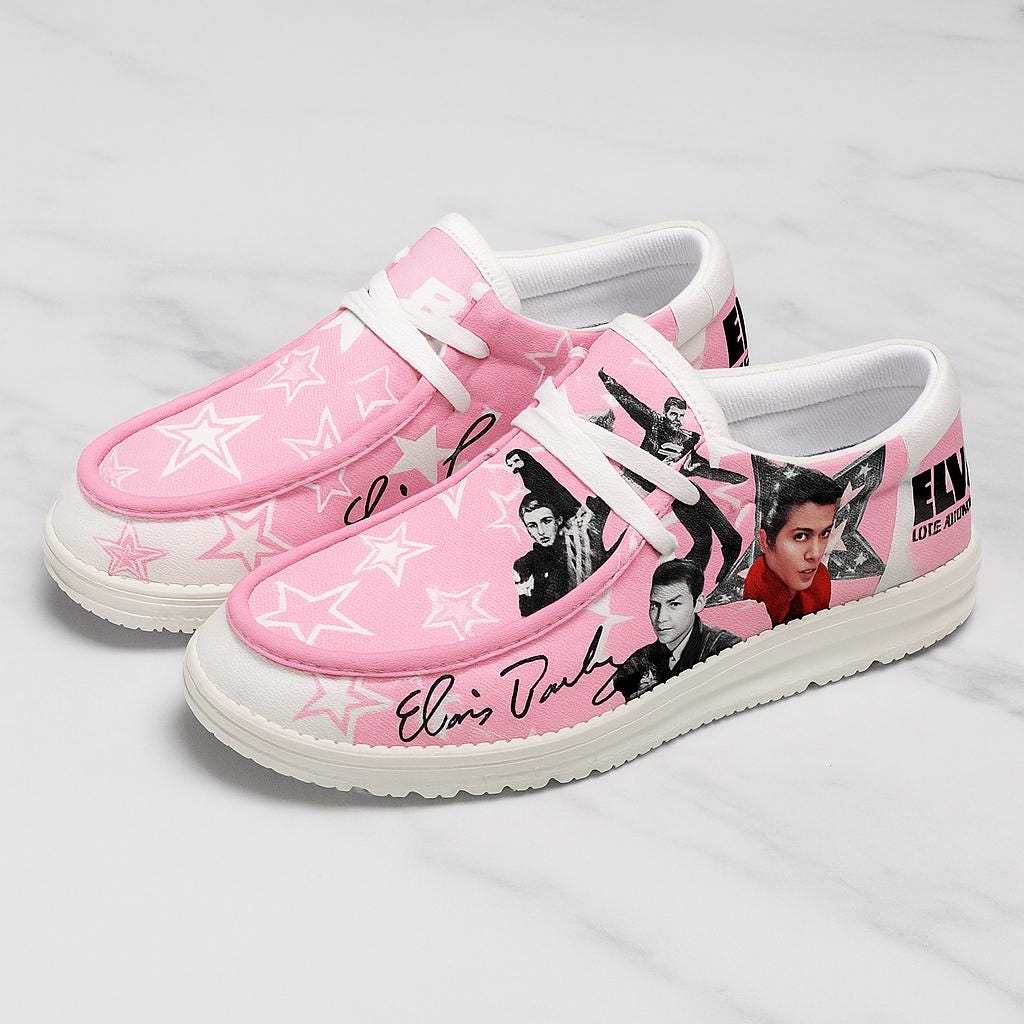 Elvis Presley Slip-On Loafers | Pink Hey Dude Shoes - Image 2