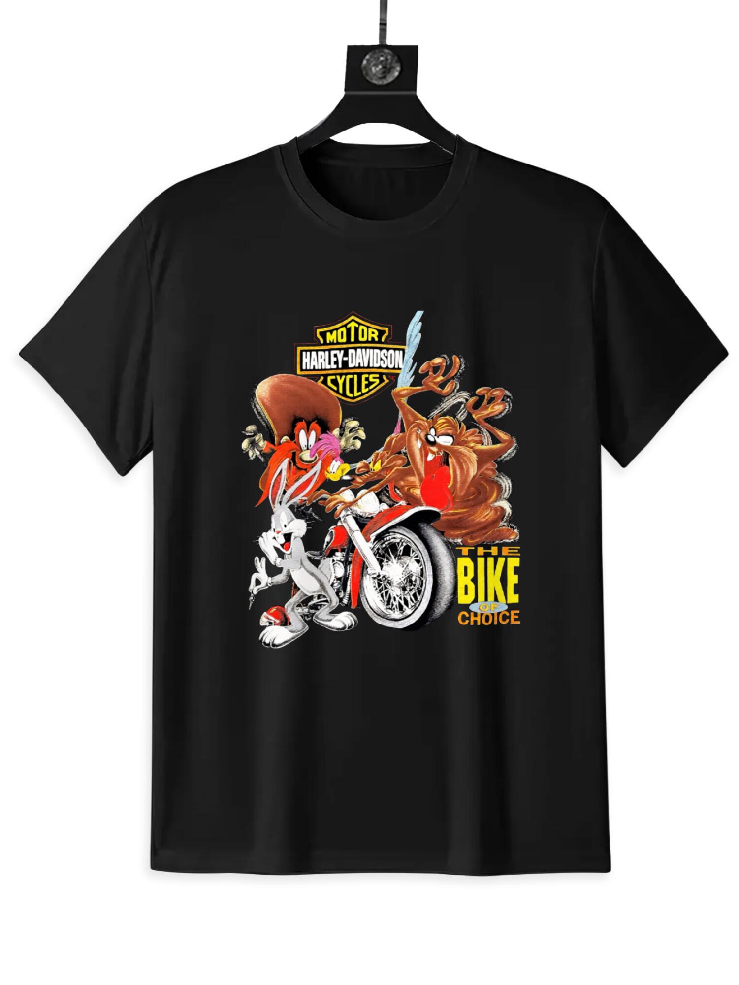 Harley Cartoon T-Shirt | Funny Motorcycle Graphic Tee - Image 3