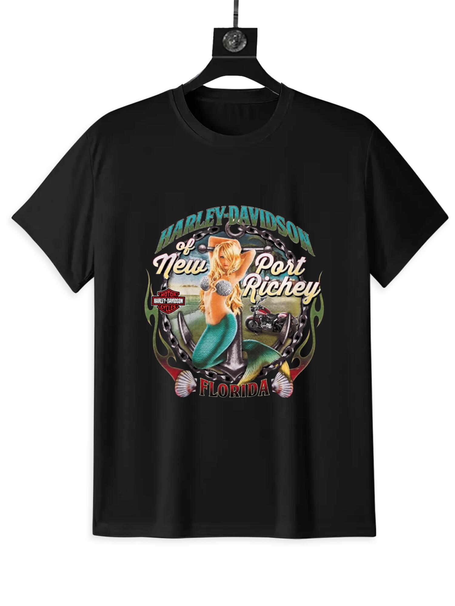 Harley-Davidson Florida Mermaid T-Shirt | Vintage Biker Tee - Image 2