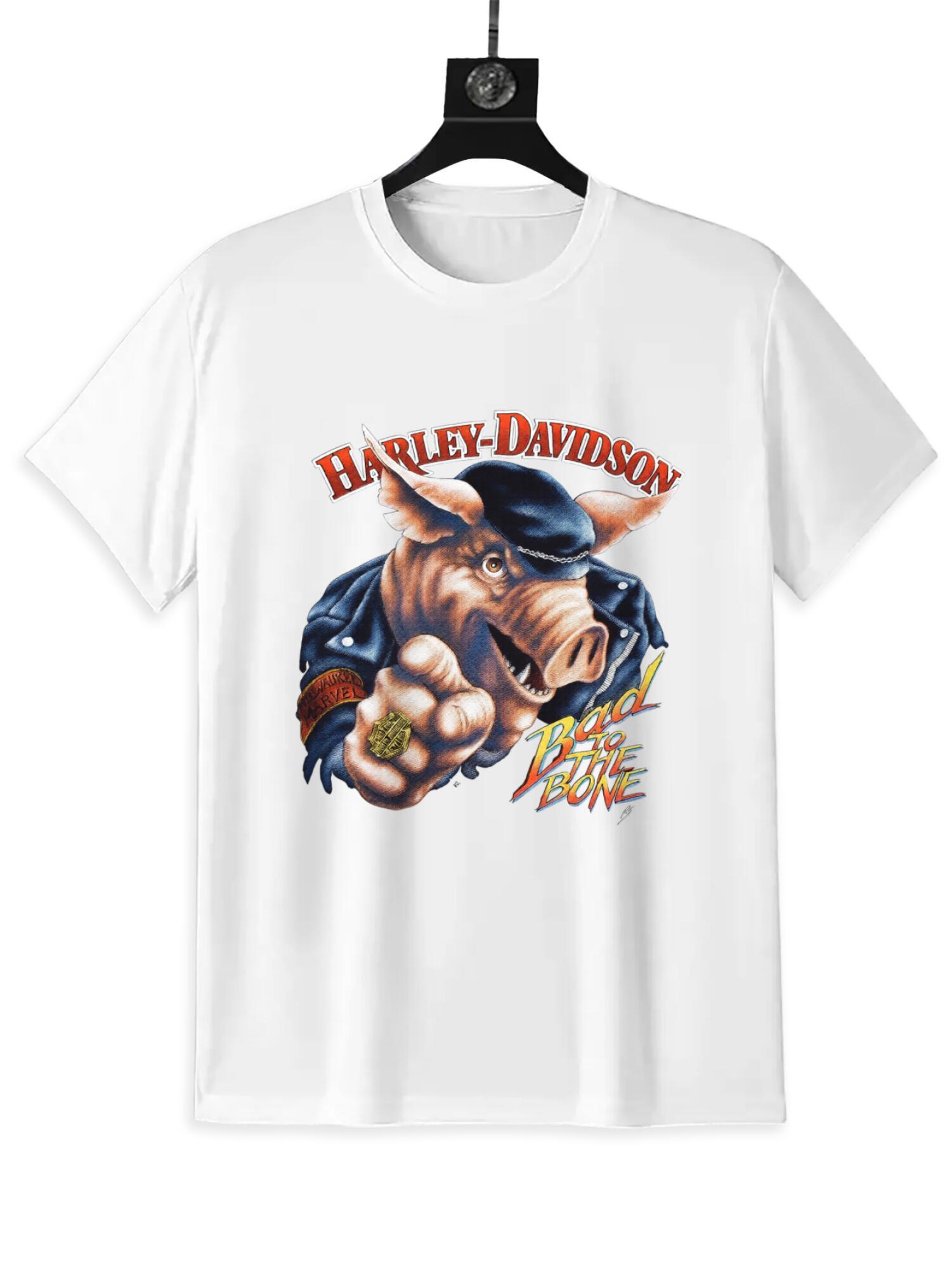 Harley-Davidson Pig Rider T-Shirt | Bad to the Bone Biker Tee