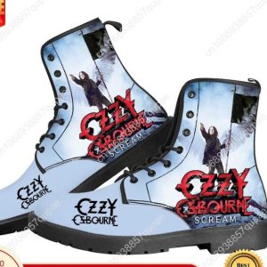 Ozzy Osbourne Combat Boots | Scream Album Rock Fashion