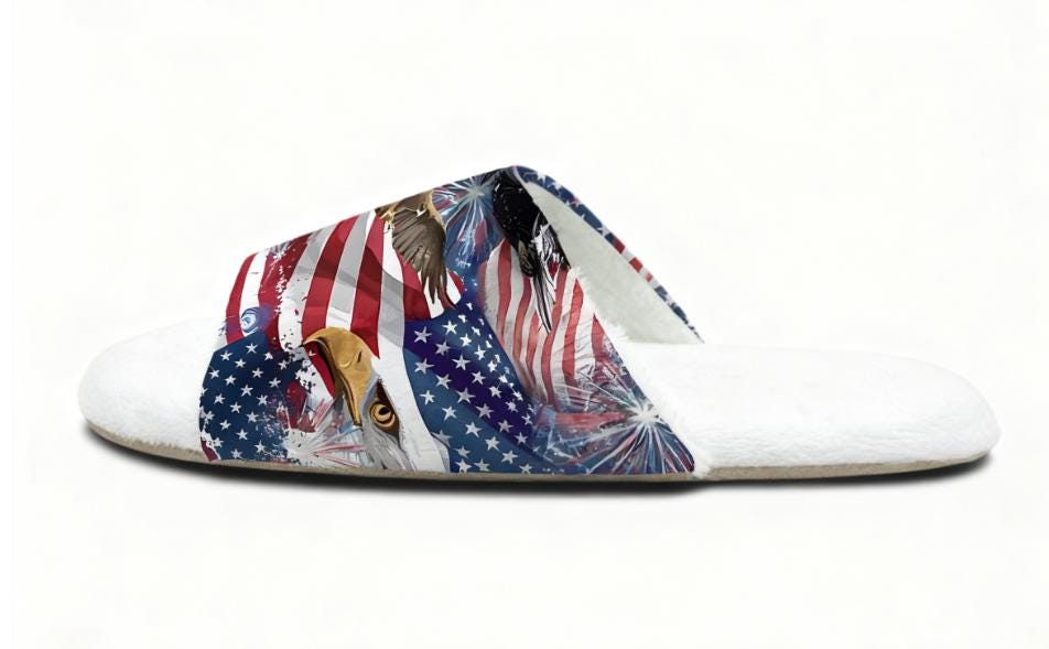 American Flag Sandals | Patriotic Cotton Slippers - Image 2