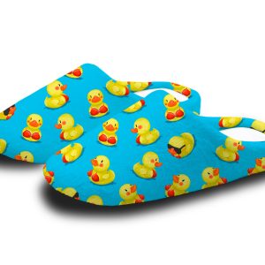 Yellow Duck Flannel Slippers | Cozy Animal Print House Shoes
