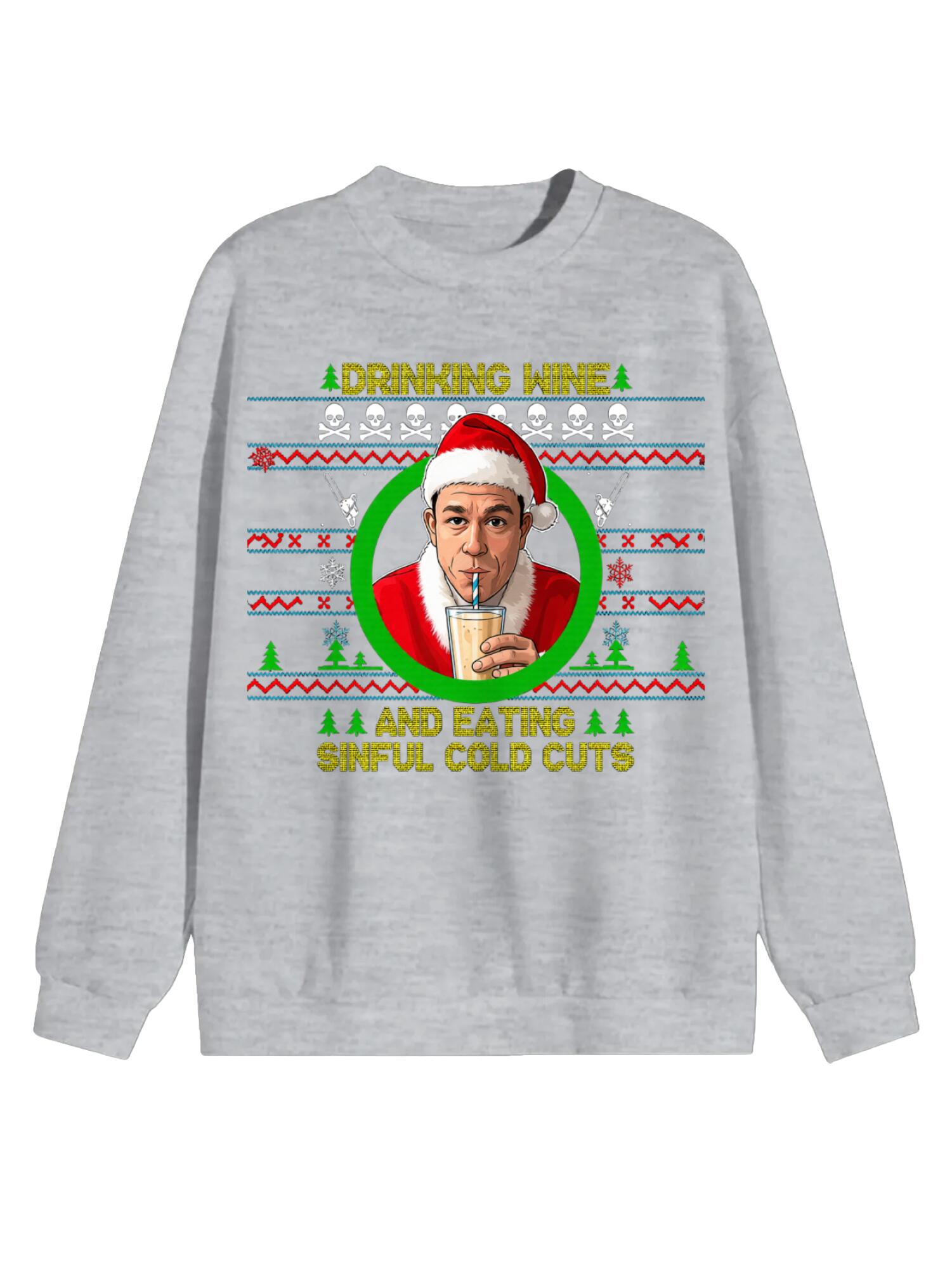 Ed Gein Wine Christmas Jumper | Ugly Santa Sweatshirt - Image 5