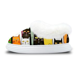 Cat Plush Slippers | Fuzzy Fleece Lined Indoor Shoes