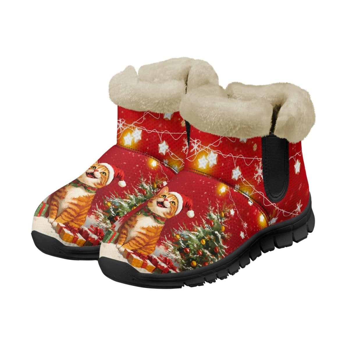 Christmas Cat Boots | Furry Holiday Shoes