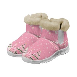 Pink Christmas Boots | Furry Tree Shoes