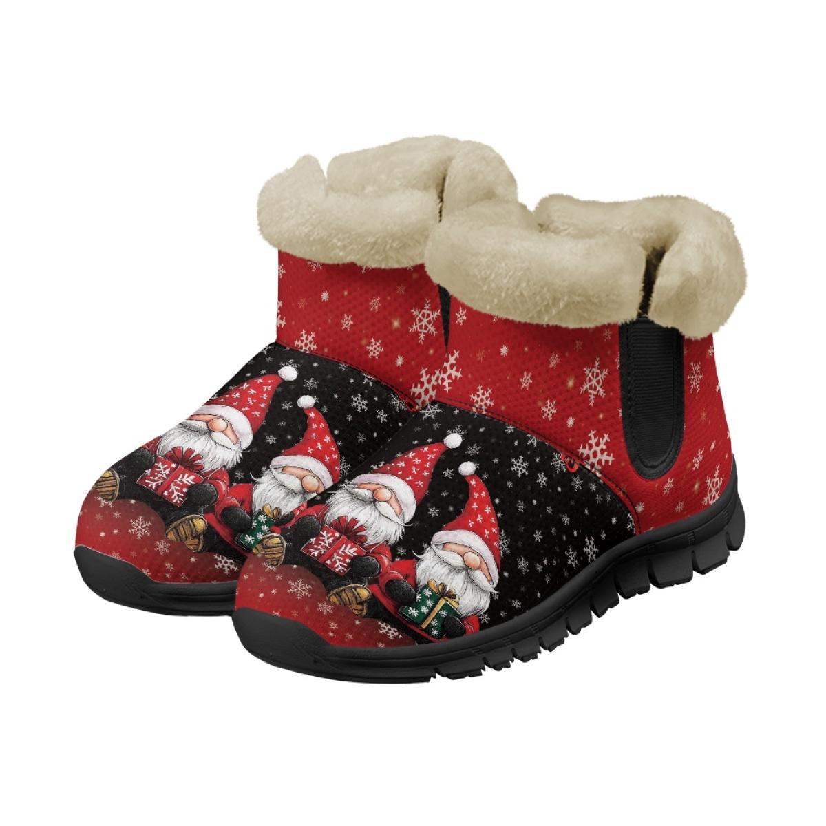 Santa Claus Winter Boots | Furry Christmas Shoes