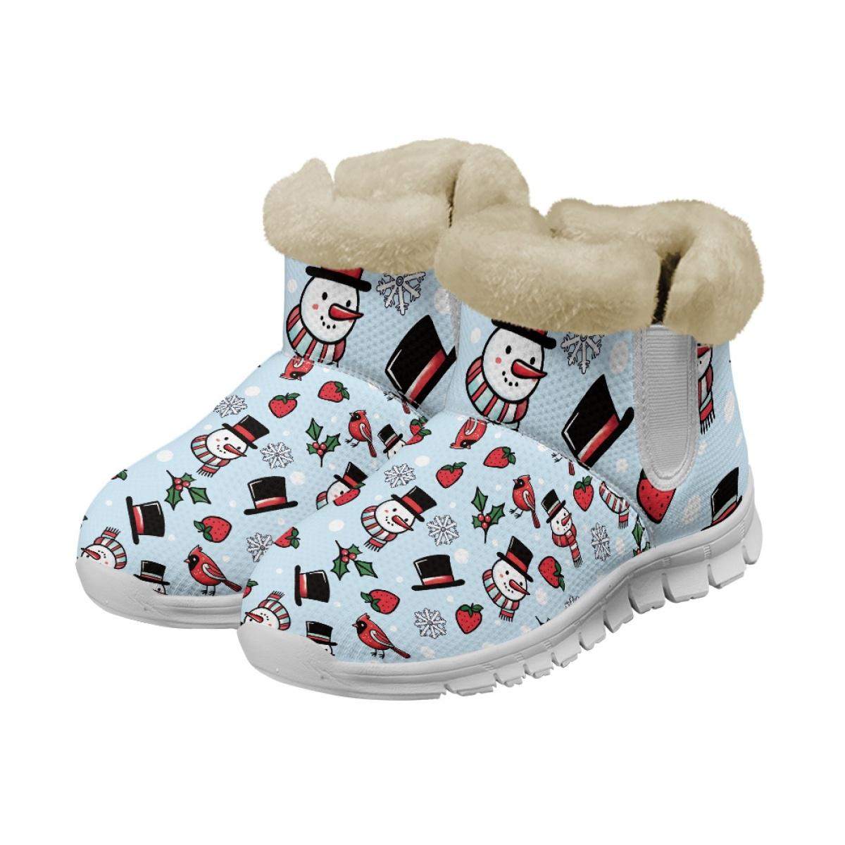 Snowman Winter Boots | Furry Christmas Shoes