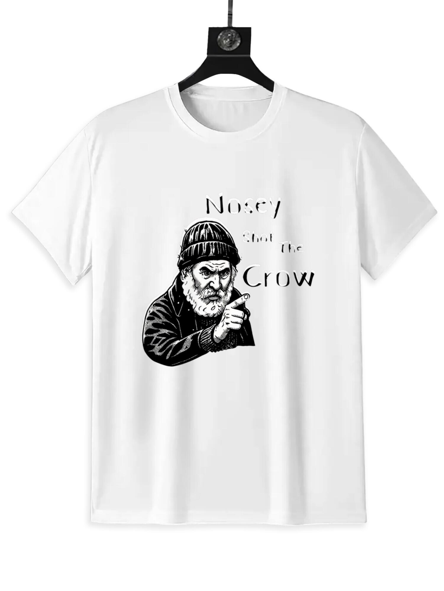 Nosey Shot The Crow T-Shirt | Curiosity Vintage Sketch Tee - Image 2