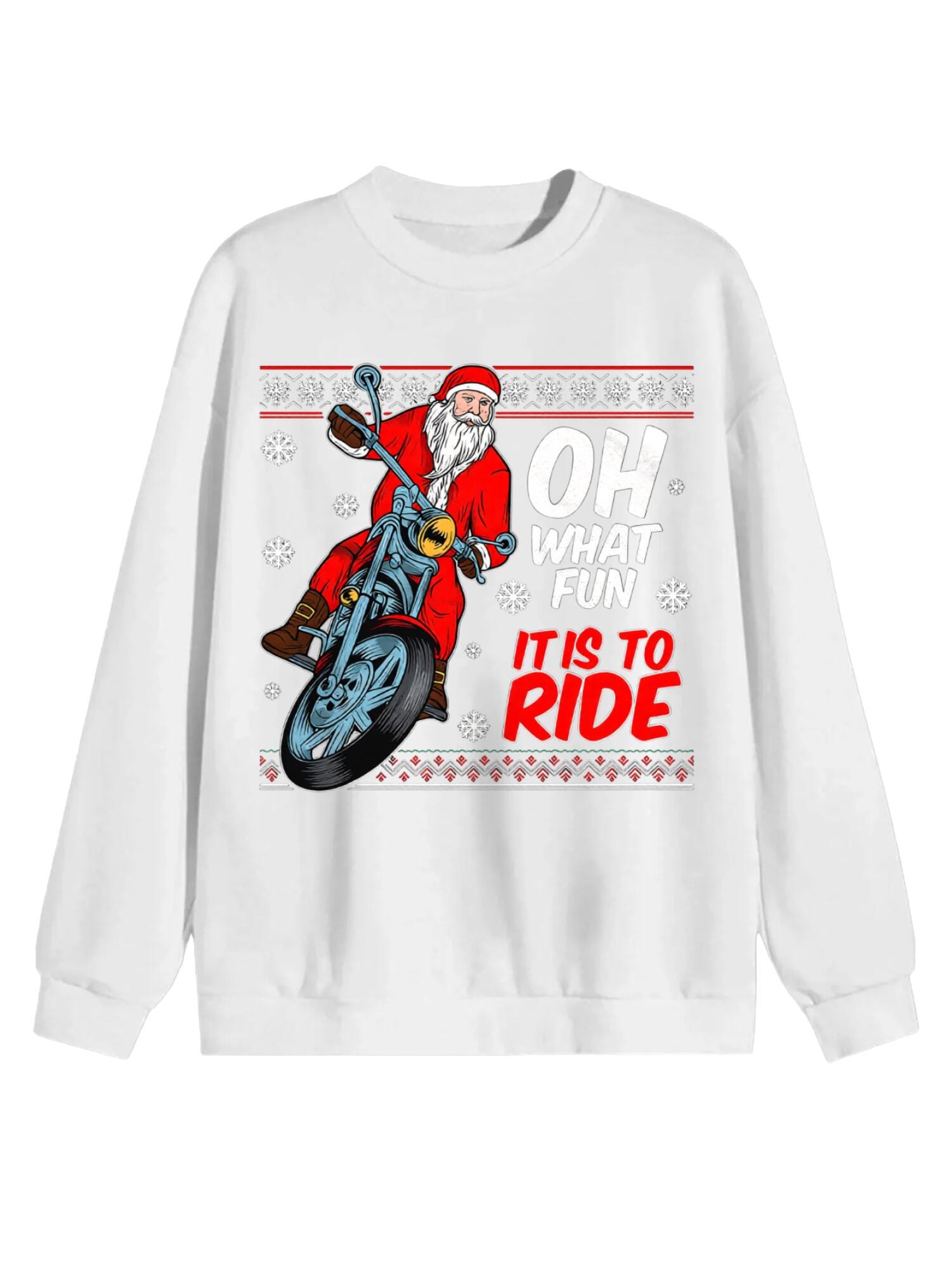 Santa Biker Sweatshirt | Motorcycle Christmas Pullover - Image 3