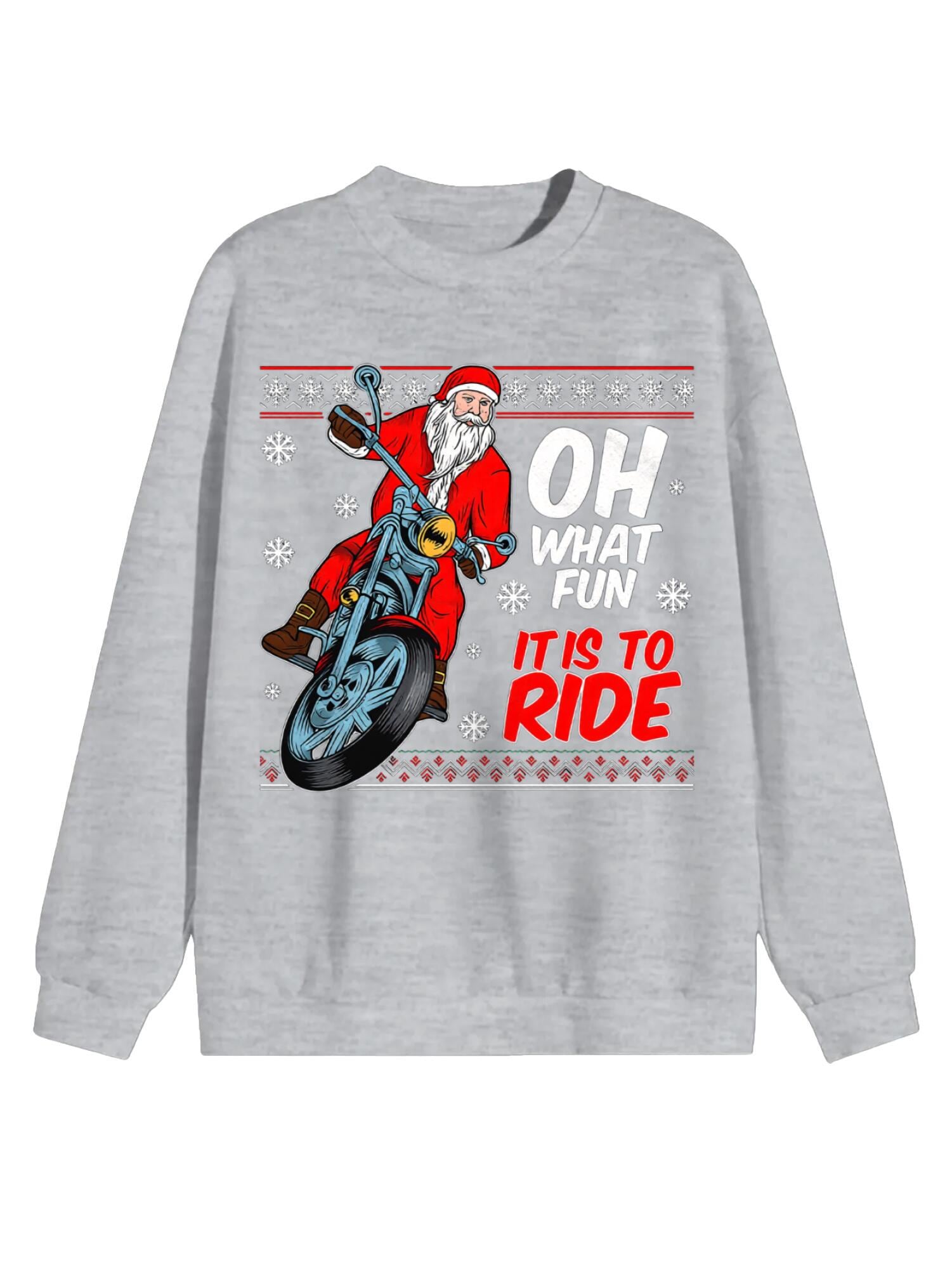 Santa Biker Sweatshirt | Motorcycle Christmas Pullover - Image 6