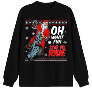 Santa Biker Sweatshirt | Motorcycle Christmas Pullover