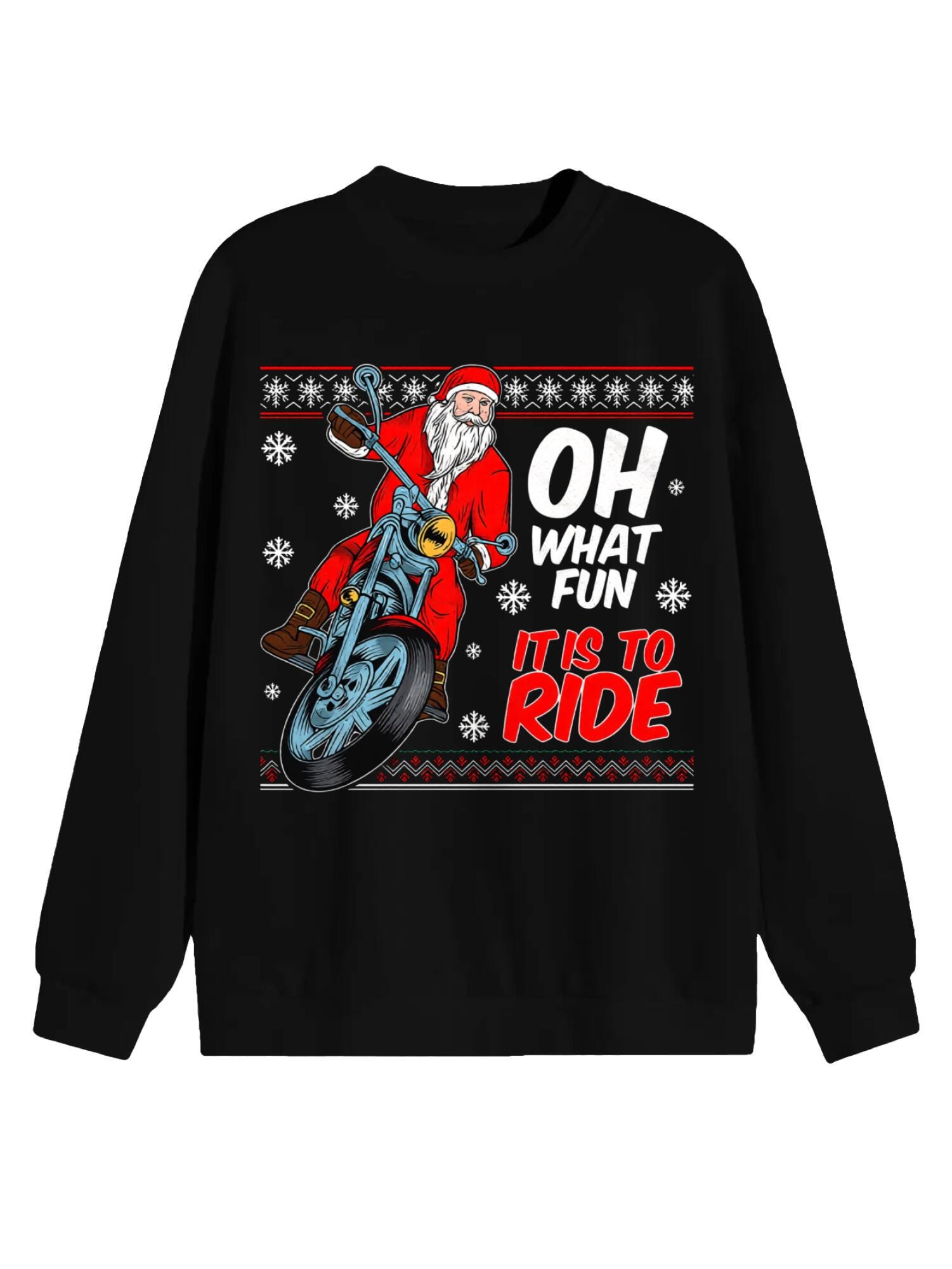 Santa Biker Sweatshirt | Motorcycle Christmas Pullover
